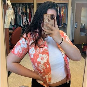 Hawaiian Cropped Button Up